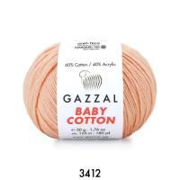 GAZZAL  BABY COTTON   3412  - 60% Хлопок, 40% Акрил 50 г/165 м