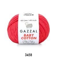 GAZZAL  BABY COTTON   3458  - 60% Хлопок, 40% Акрил 50 г/165 м
